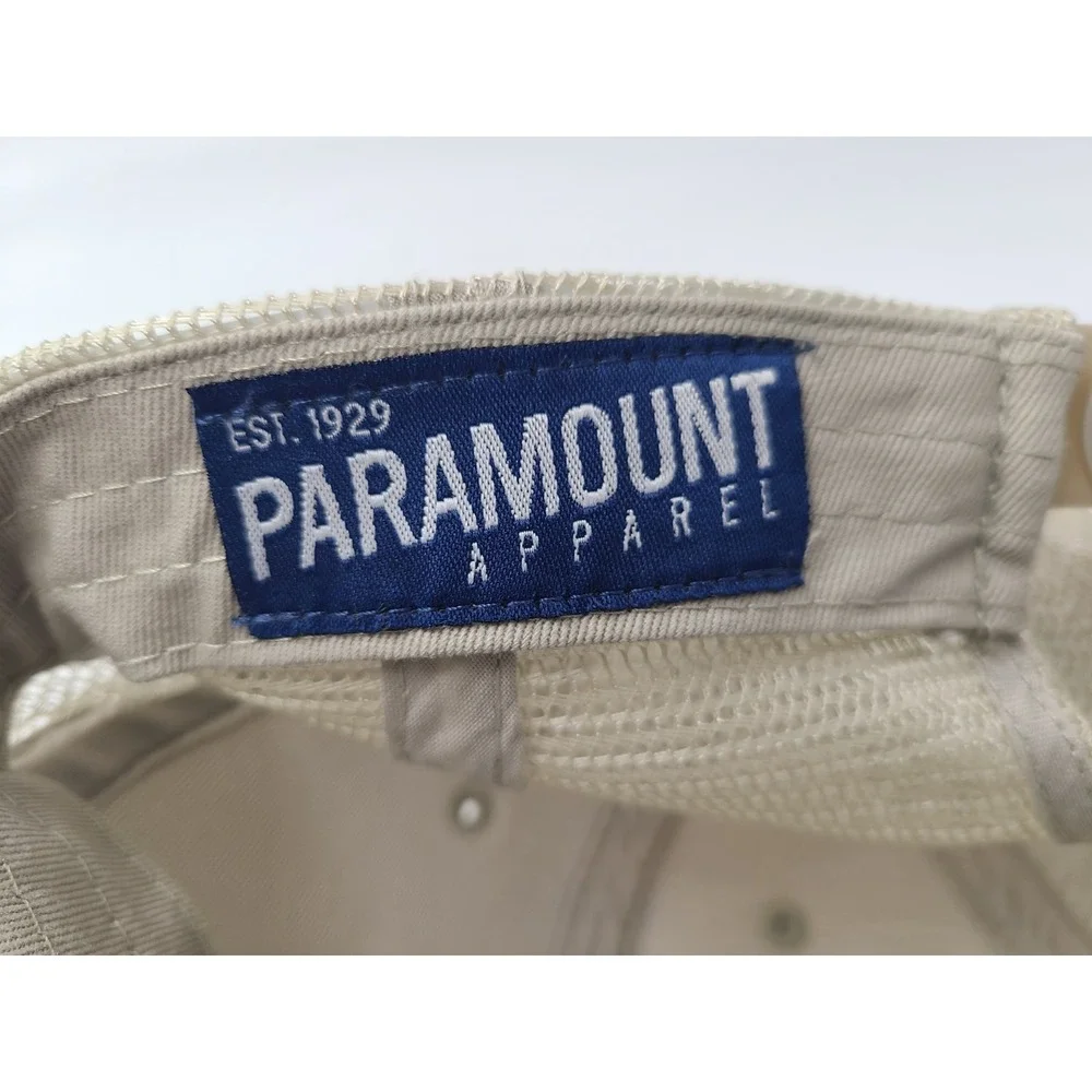 Trees Logo Paramount Apparel Rope Mesh Trucker Snapback Hat Cap Arbor Gray Beige